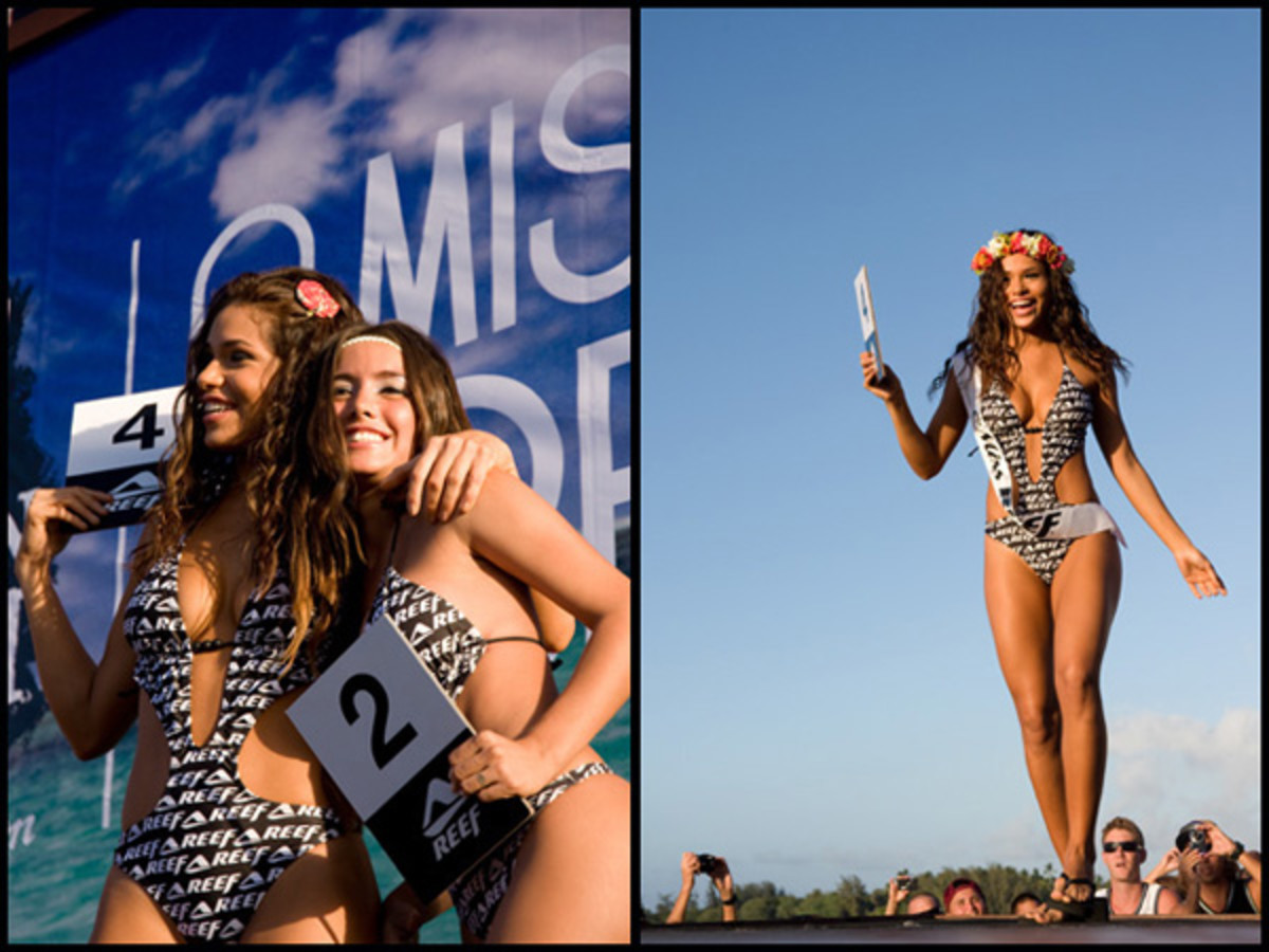 Miss Reef World Miss Reef finalists Vanessa Tello (#2) from Peru and winner Betzida Herrera from Panama.