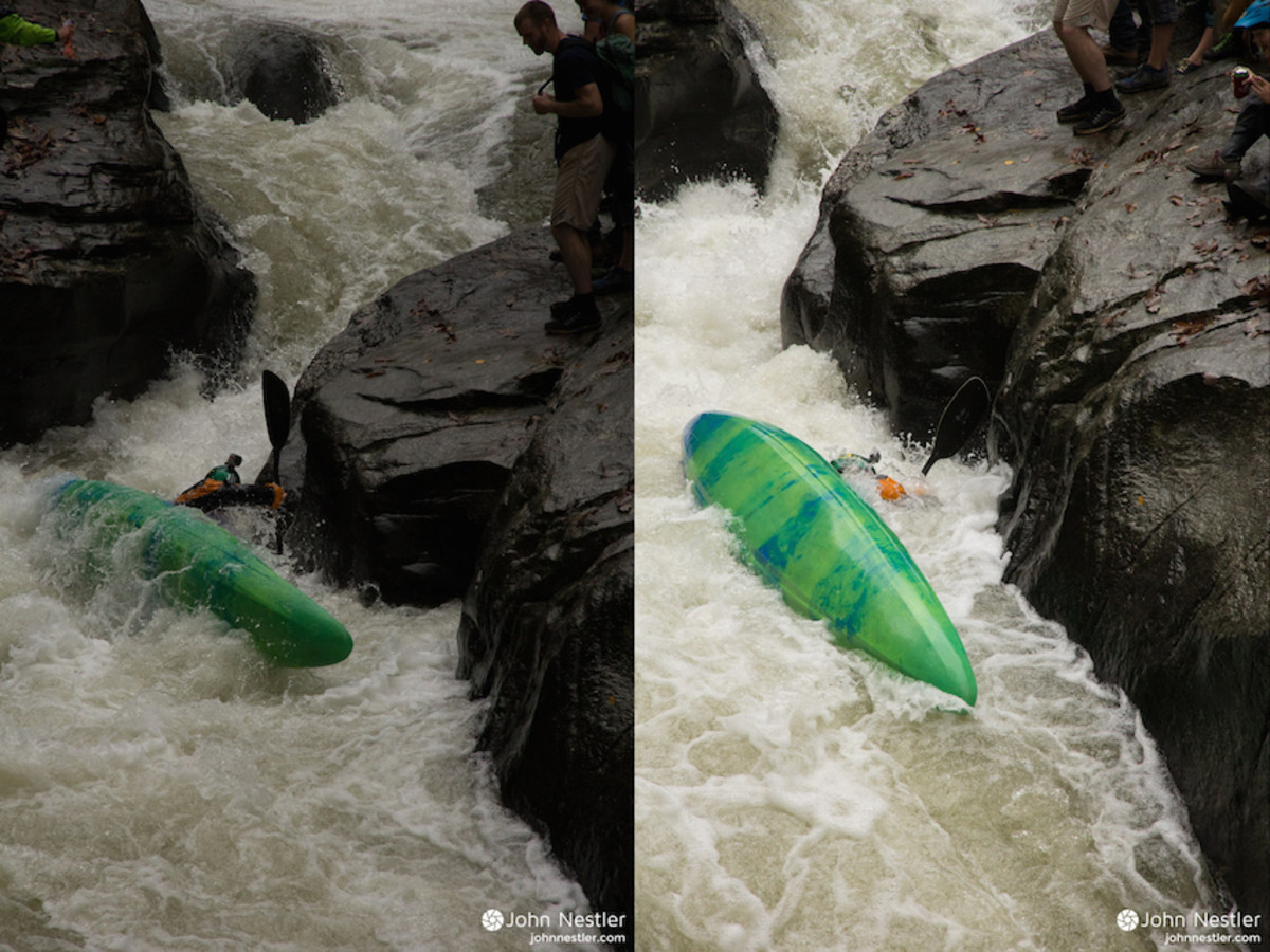The author in the right time and place for a backdeck roll. Photo by John Nestler.