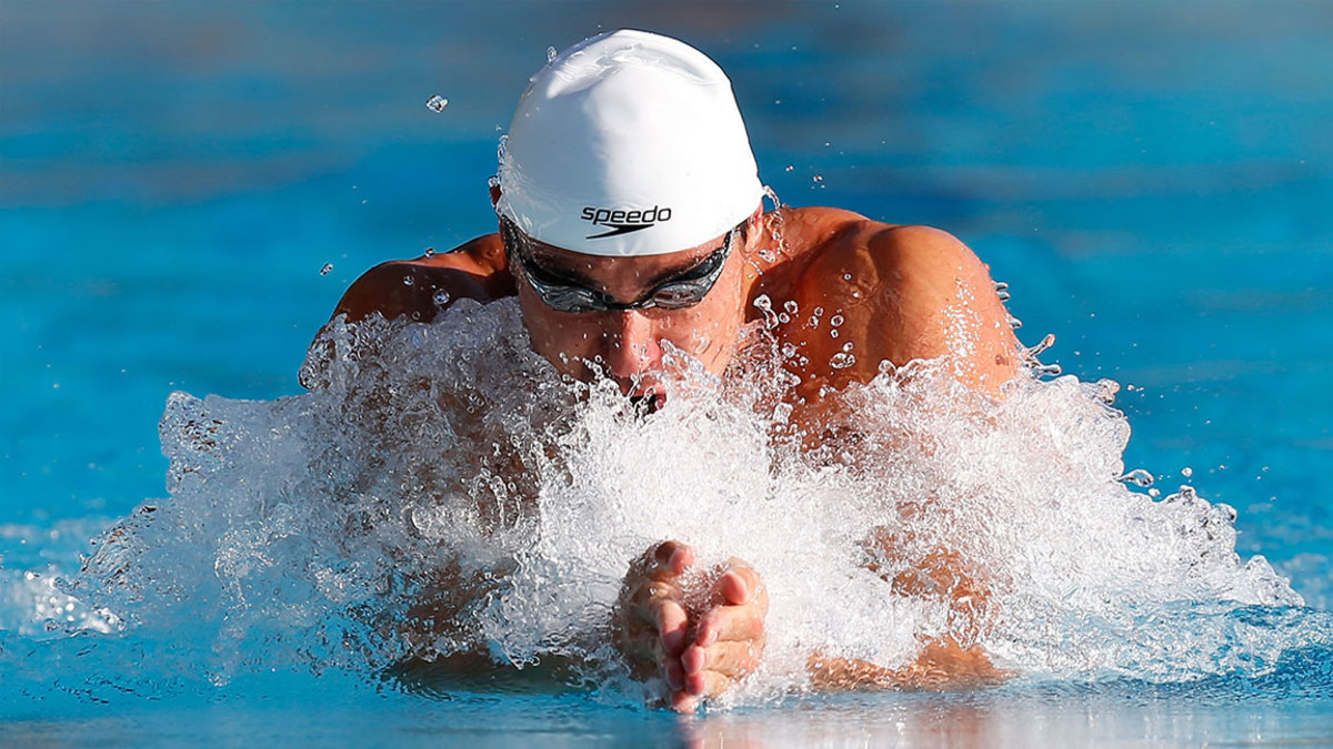 Damir Dugonjic of Slovenia competes in the men's 50 meters brest stroke of 36th international swimming championships held in Radovljica swimming pool under Obla Gorica on July 7, 2012 in Radovlica near Ljubljana, Slovenia. (Photo by Samo Vidic/Getty Images)