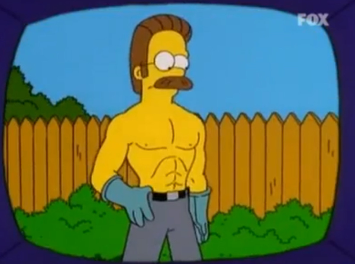 Ned flanders' age was revealed years ago in the simpsons, but it can b...