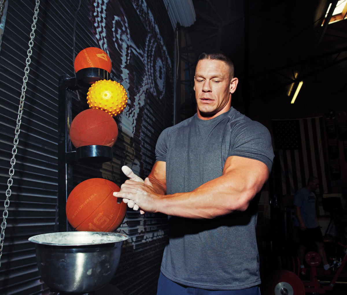 John Cena chalking hands