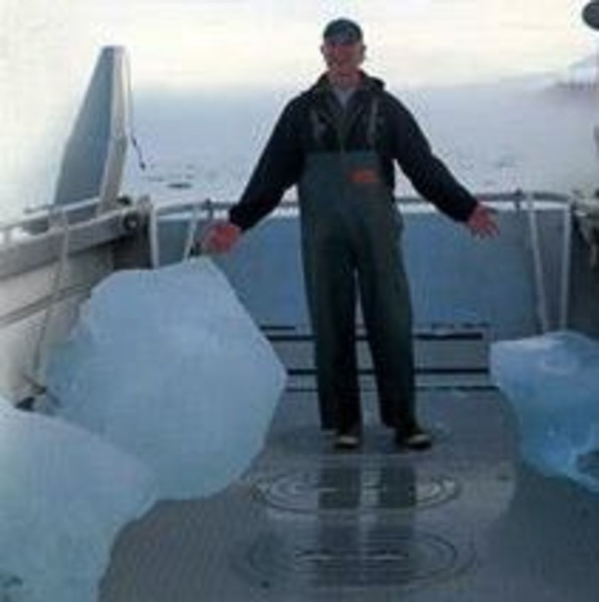 Scott with ice on deck