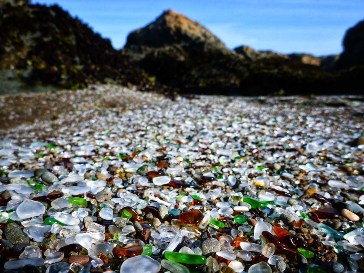 Many of the most colorful and beautiful pieces of glass have been stolen from the beach. Photo by Travis Burke Many of the most colorful and beautiful pieces of glass have been stolen from the beach. Photo by Travis Burke