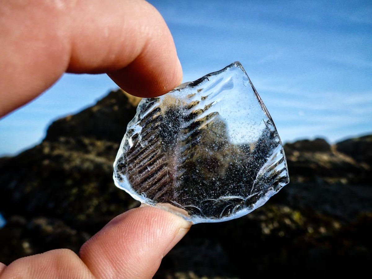 A younger piece of sea glass that hasn't yet been smoothed out by water and time. Photo by Travis Burke A younger piece of sea glass that hasn't yet been smoothed out by water and time. Photo by Travis Burke