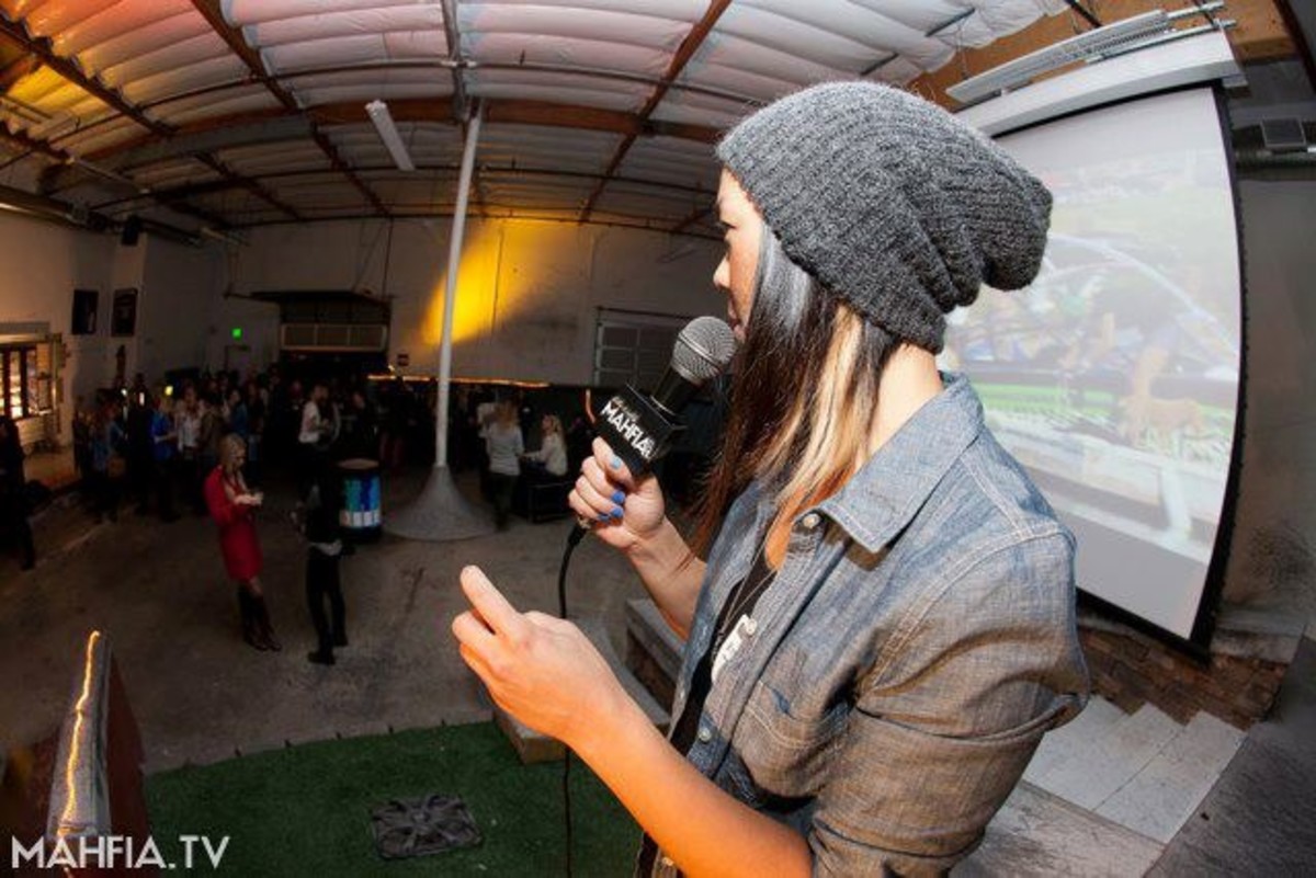 Kim Woo hosting an all female industry networking night at Transworld HQ; image contributed by Kim Woo