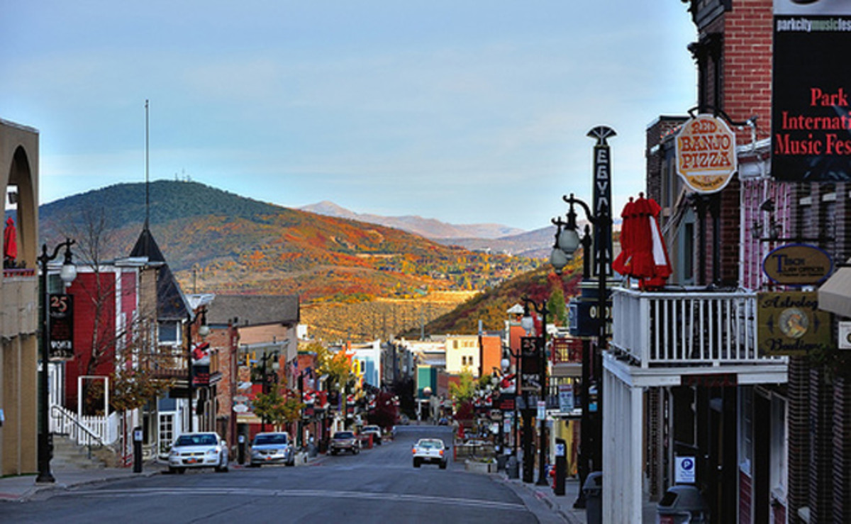 A look down Main Street in Park City, Utah; photo courtesy of Flickr/thor_mark