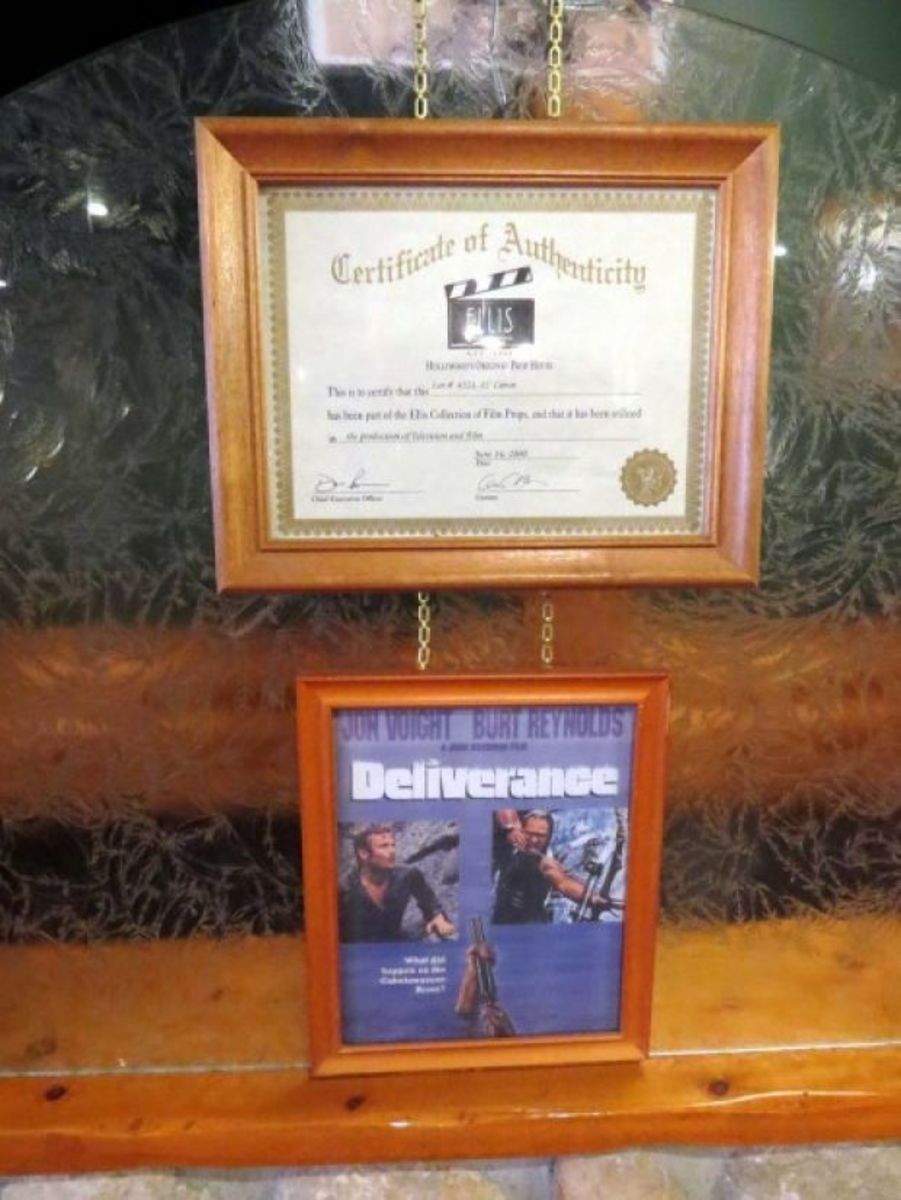 Posters and a Certificate of Authenticity come with the canoe.