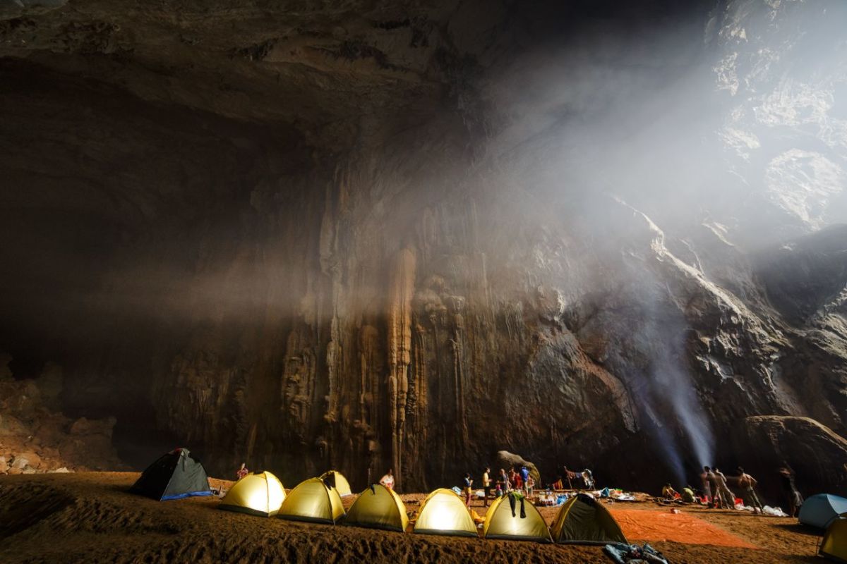 Light filters into the spelunking cave above the cave campsite in Vietnam. Photo by Ryan DeBoodt Light filters into the spelunking cave above the cave campsite in Vietnam. Photo by Ryan DeBoodt