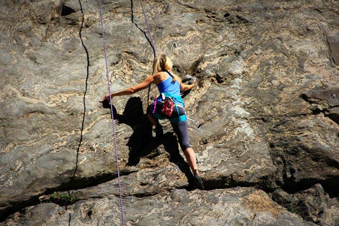 The beginning of a 5.10b. Photo by Brandon Scherzberg