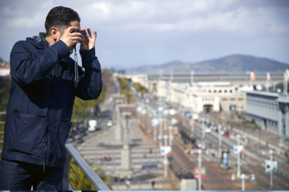 Professional Skateboarder Omar Salazar still plays tourist in his surrogate home town of San Francisco. Photo Jamie Owens, Skateboarder Magazine.