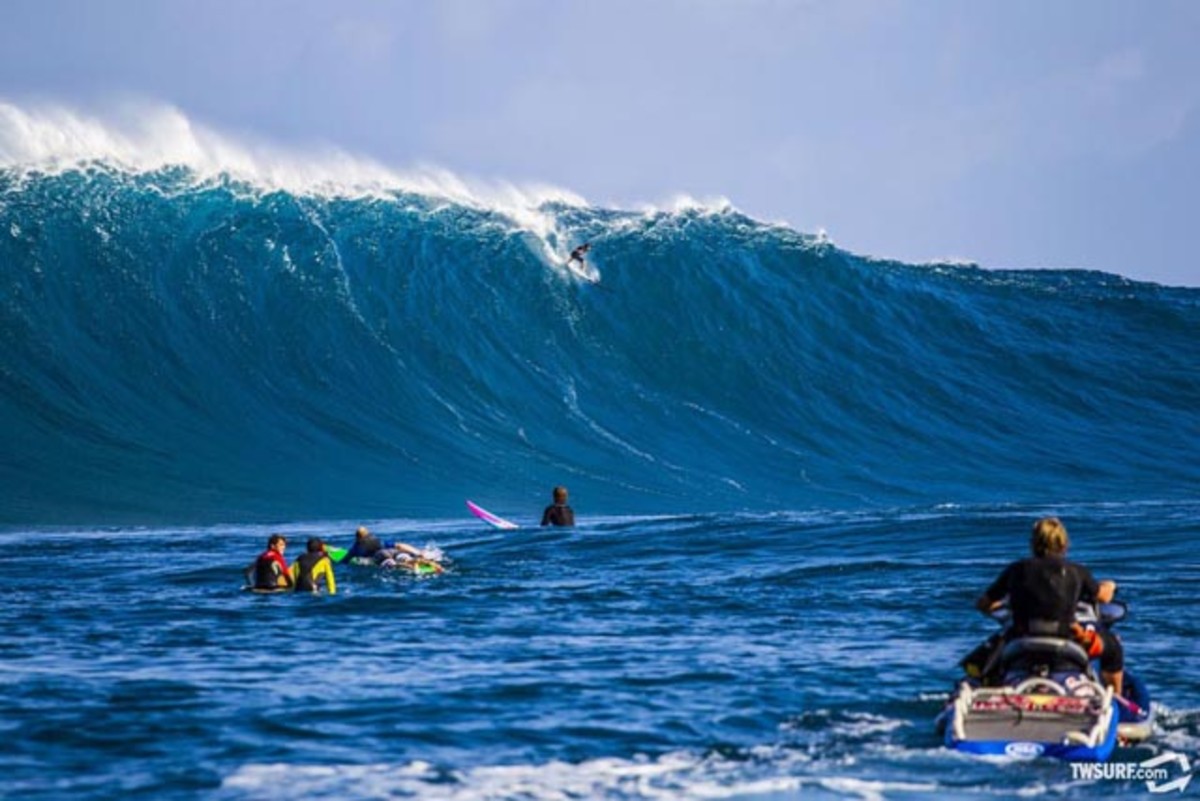 Greatest waves: Matt Meola at Jaws; photo by Brent Bielmann