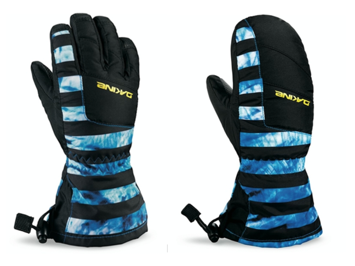 Getting your kids snowboarding and skiing: Kids gloves should have a gauntlet style cuff to keep snow out.