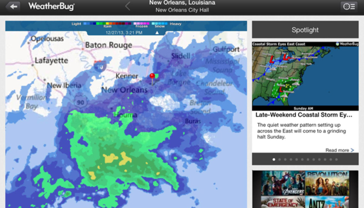 Apps to keep you kicking: use WeatherBug's live storm radar to keep safely clear of nasty cells.