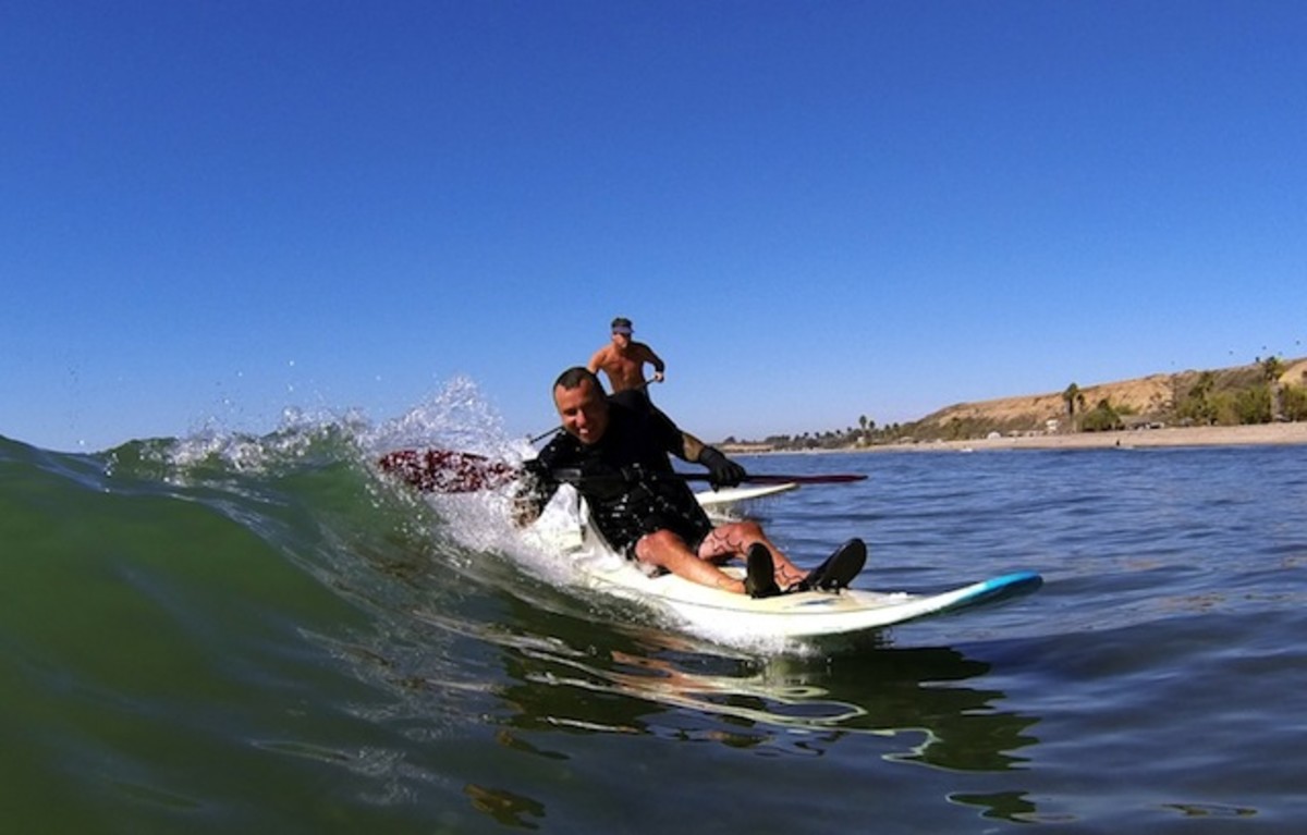 DCIM100GOPRO Webb on a waveski and having fun. Photo: Jeff Wallis