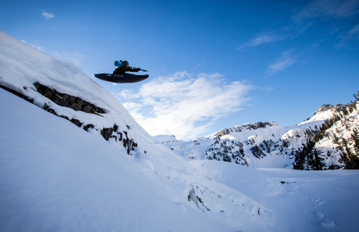 snow kayaking