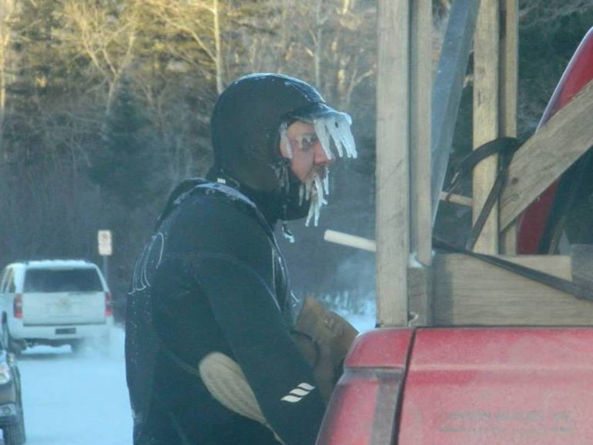 In the middle of winter it takes surfers thirty minutes to thaw out after surfing Lake Superior and Vaseline must be applied to their faces to prevent frostbite.
