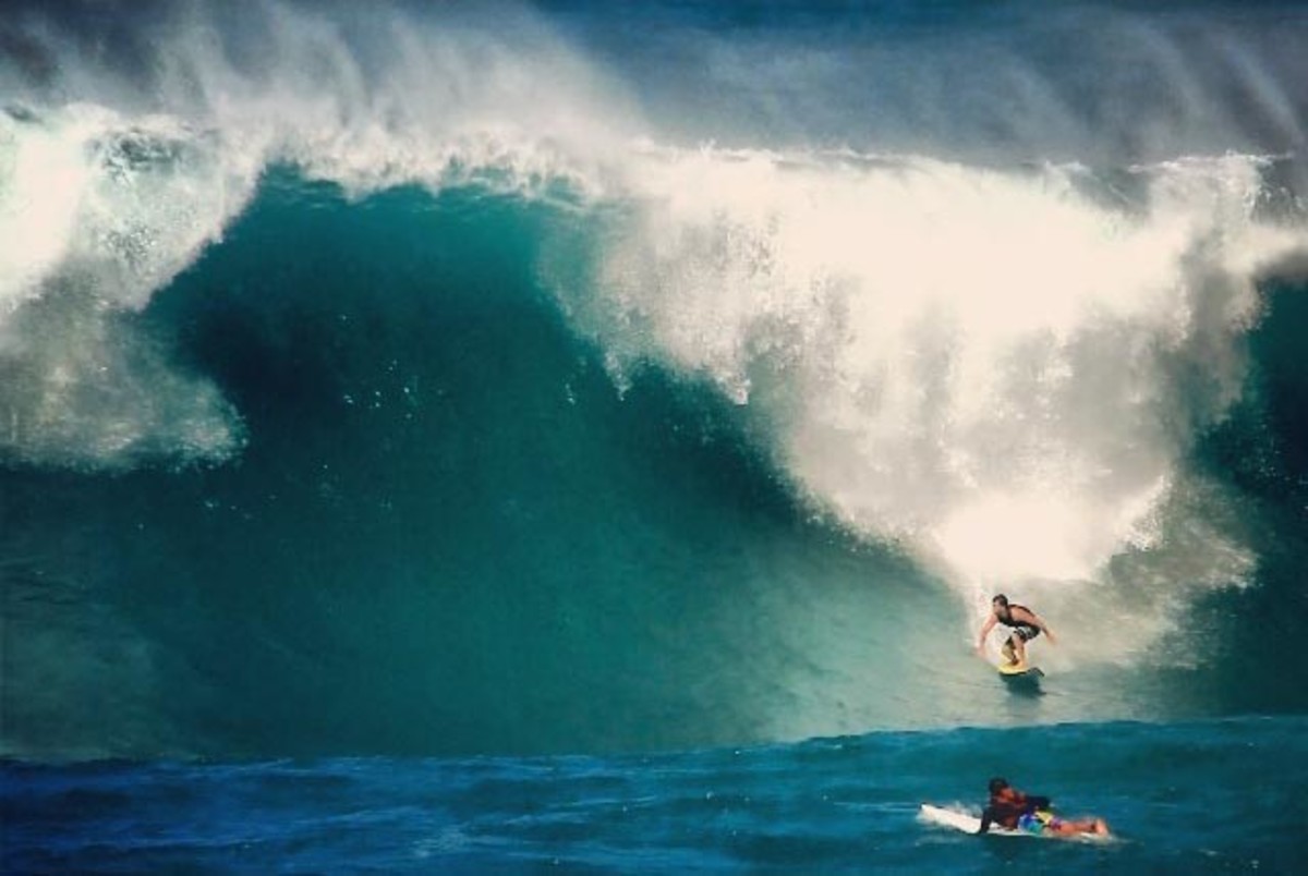 Mason Ho at the Ehukai sandbar. Frame grab courtesy Kaimana Henry