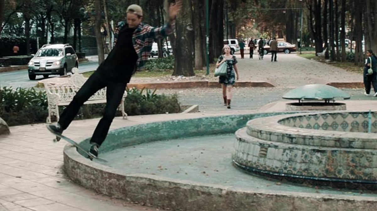 Ryan Lay skateboarding in Mexico City; frame grab courtesy Coalatree Organics