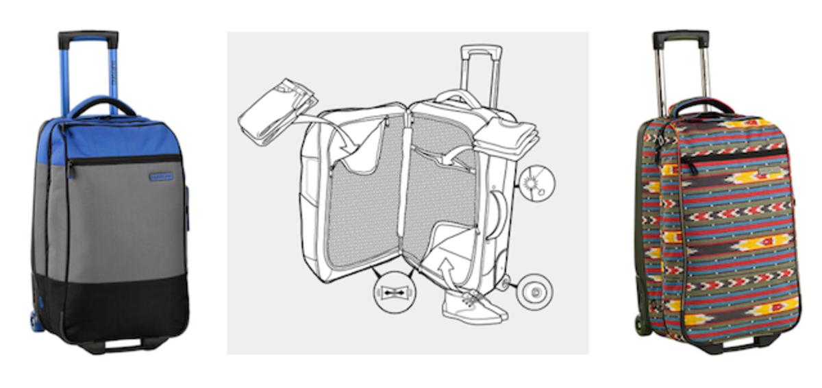 Burton's Wheelie Flight Deck is our go-to bag. It'll last you a decade and fit in the airline carry-on every time. Photo courtesy of Burton.com