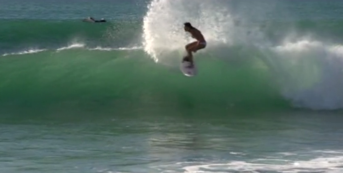 Anastasia Ashley rips one off the top at Zippers. Photo: Screen Grab
