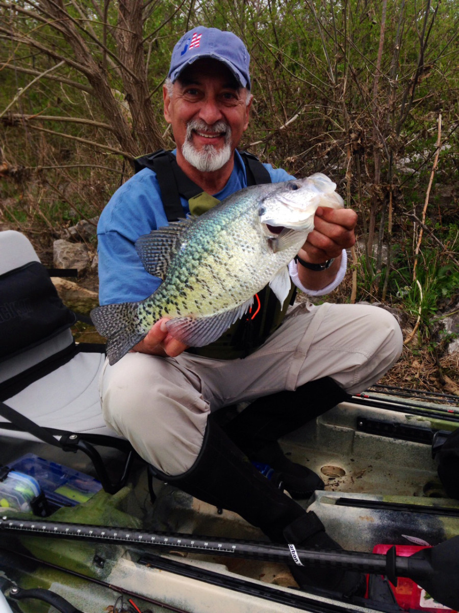 Don't bank on it: crappie can also be found on submerged structure away from the shore.