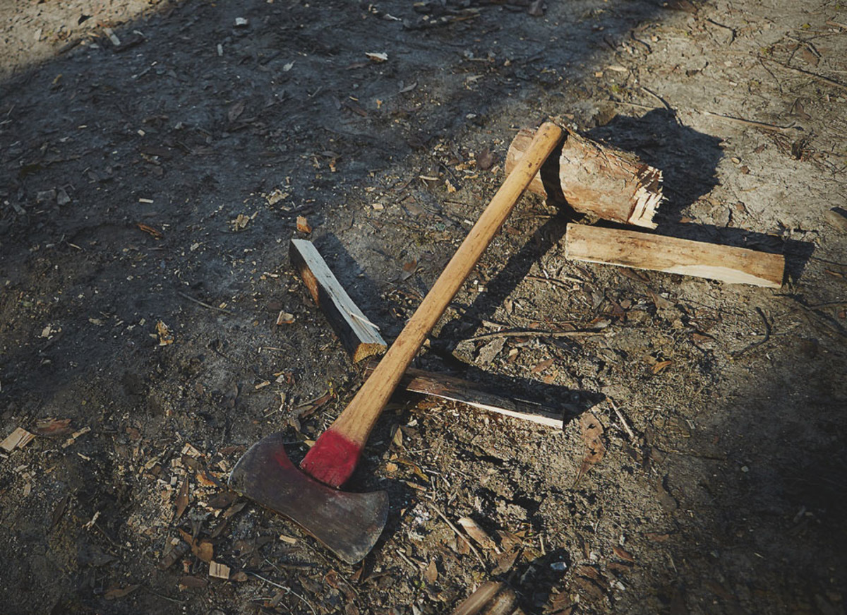axe and wood
