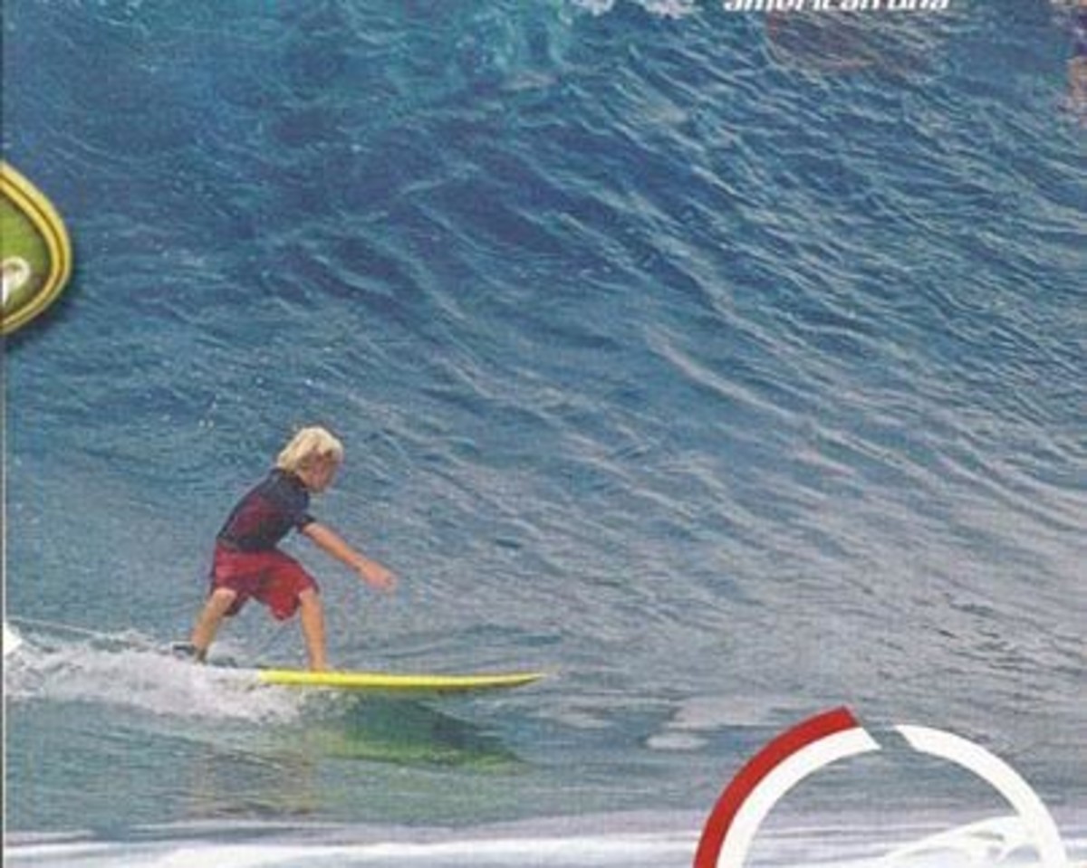 John John Florence at six-years old; photo courtesy facebook.com/Pyzel-Surfboards