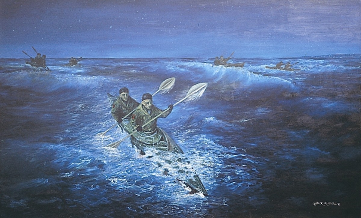The raid as depicted by artist Jack Russell.