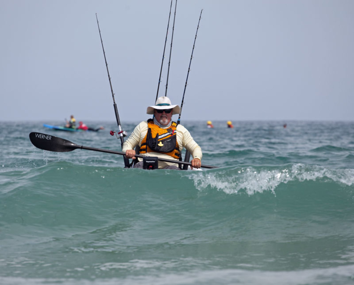 Sammons picks a wave to follow - hopefully the larger set wave - and lets it break right in front of him. Then it is off to the races.