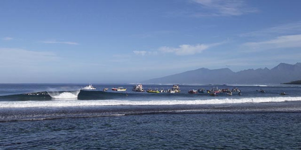 Teahupo‘o on the island of Tahiti. Photo courtesy http://www.brianbielmann.com/