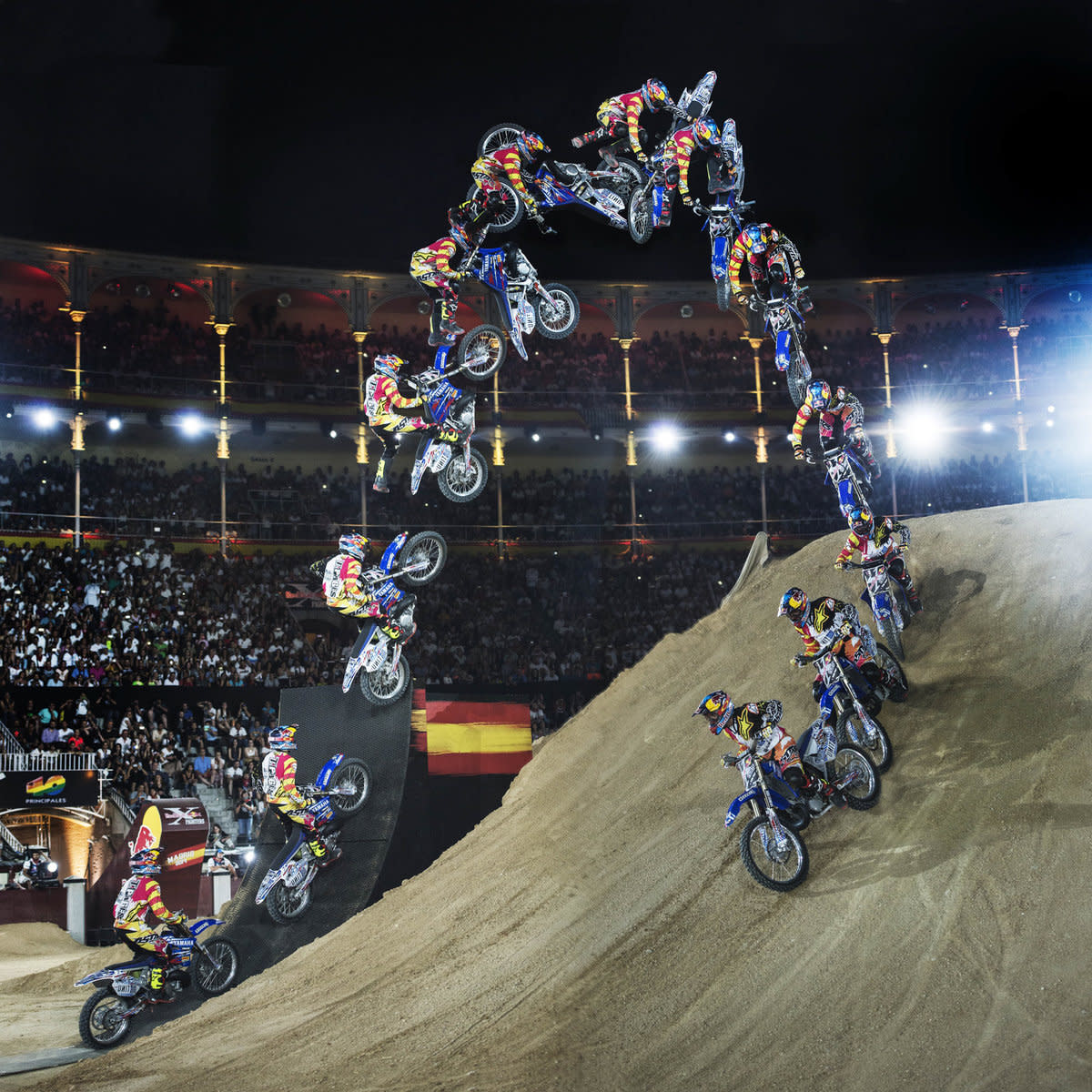 Tom Pages pulls off the world's first FMX bike flip. Photo: © Joerg Mitter/Red Bull Content Pool