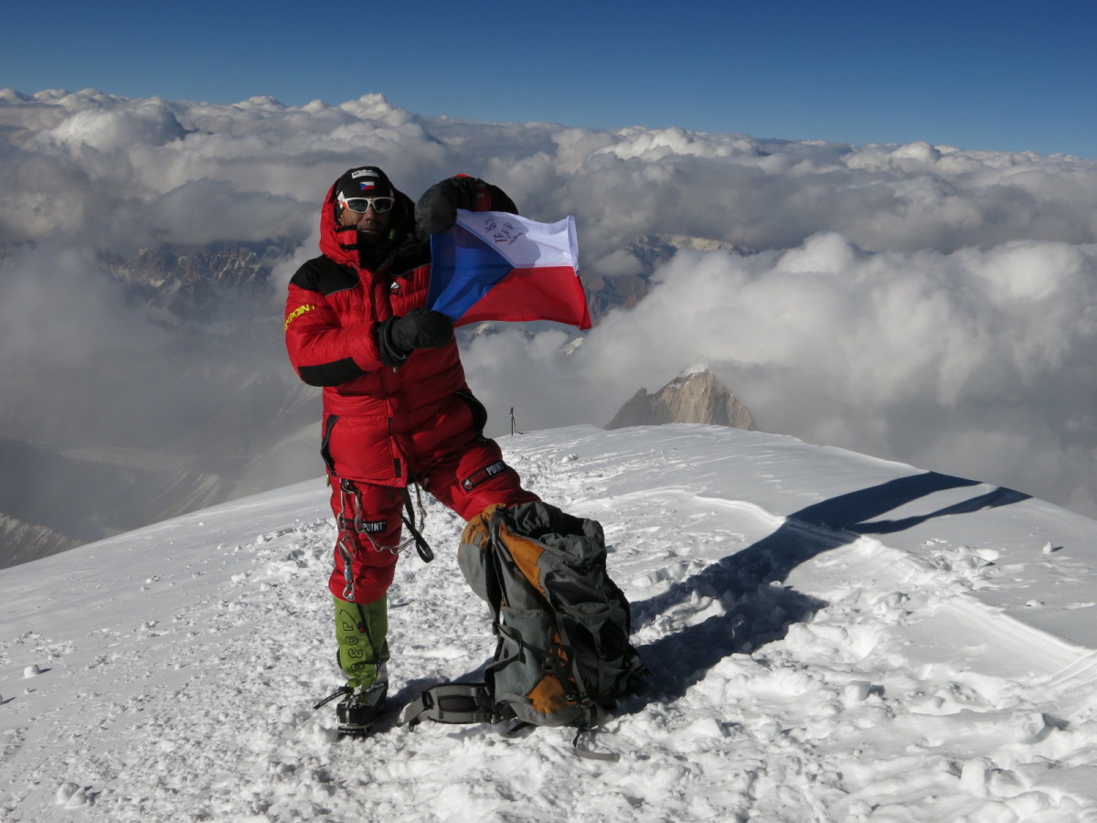 Radek Jaros earned the Crown of the Himalaya by making the summit of K2. Photo from Caters News Agency used by permission