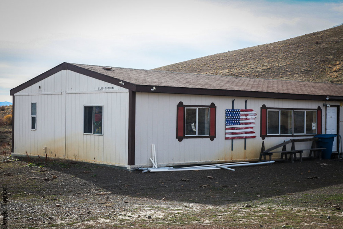 Elko SnoBowl’s base lodge isn’t quite what you would find at Sun Valley, but it has everything local skiers and snowboarders need. Photo: Derek Taylor