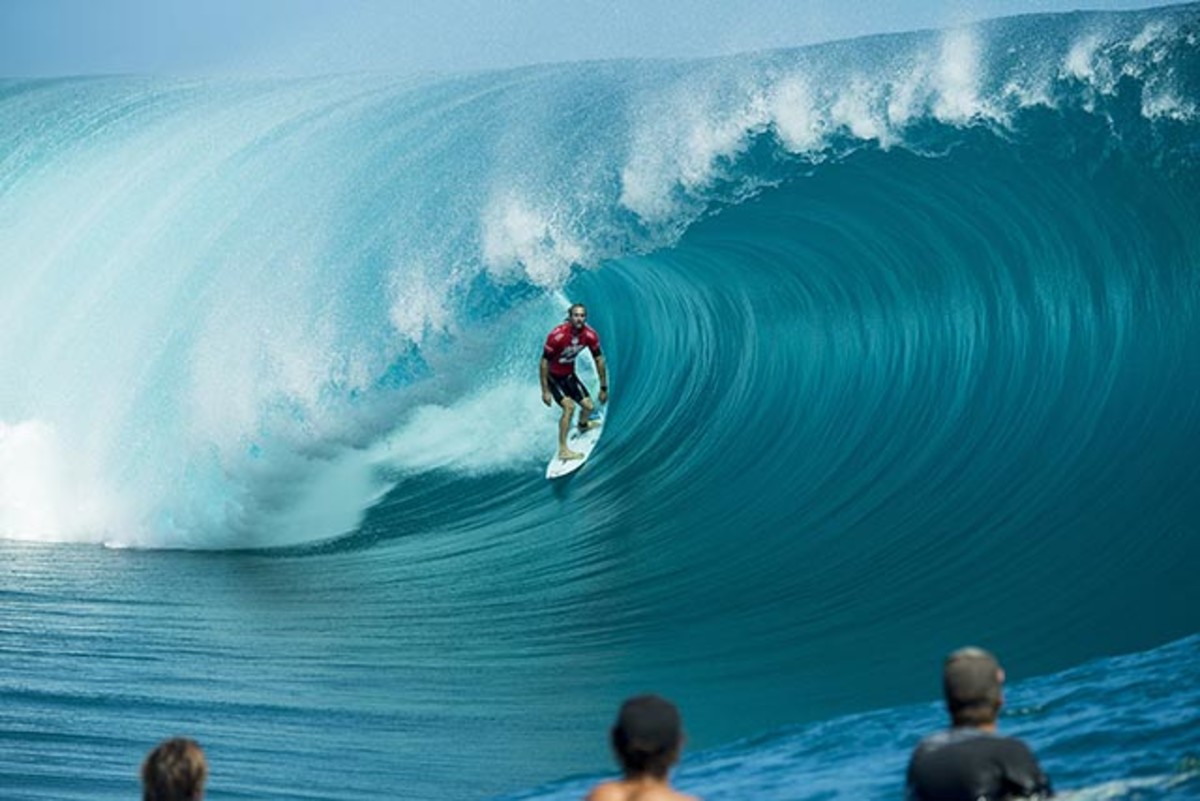 Australian pro surfer Owen Wright (who is 6'4") stands tall on day 1 of the Billabong Pro Tahiti. Photo courtesy ASP.