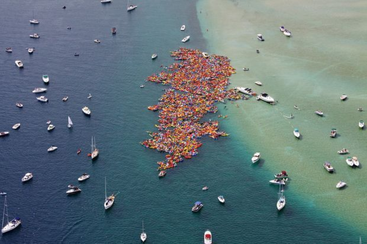 Suttons Bay Floatilla 2013. Can tiny New Hampshire beat this record? Photo by Flying Still Photography