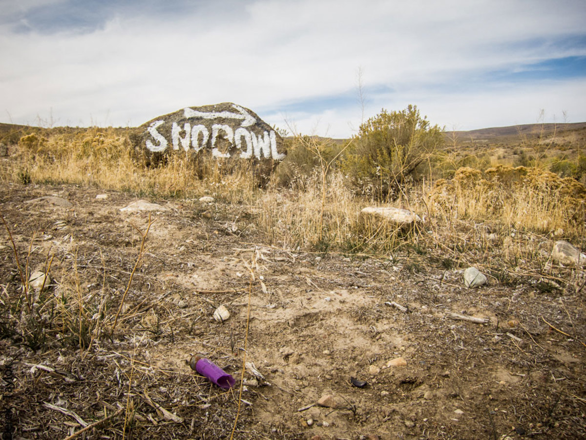 The fact that the sign for Elko SnoBowl is a rock on the ground says something about their annual snowfall—and the need for the updated snowmaking system the ski hill is trying to buy. Photo: Derek Taylor