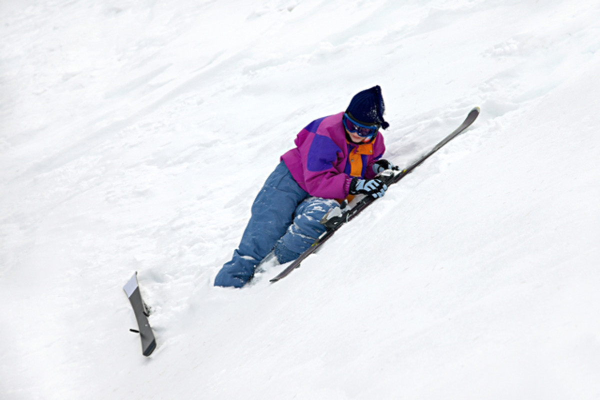 Beginner skiers