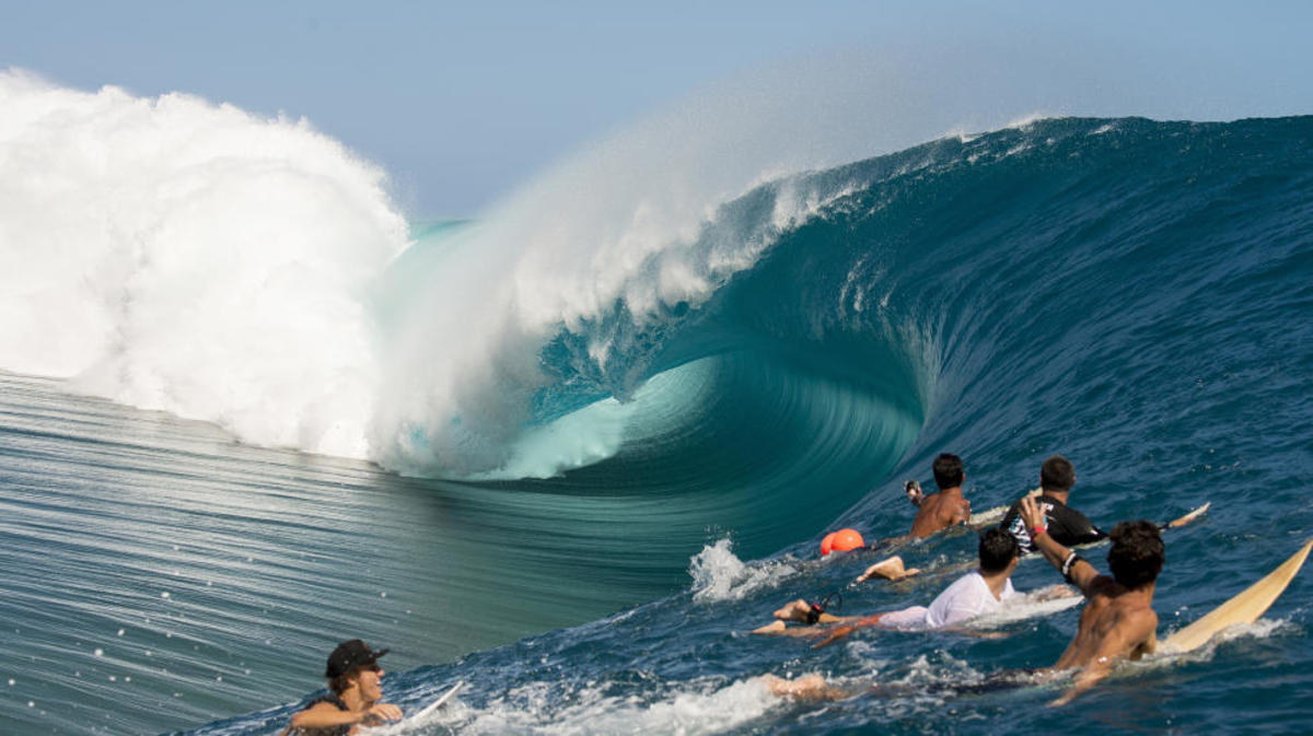 Massive Teahupo'o in Tahiti has precipitated many close calls among surfers over the years; photo courtesy ASP