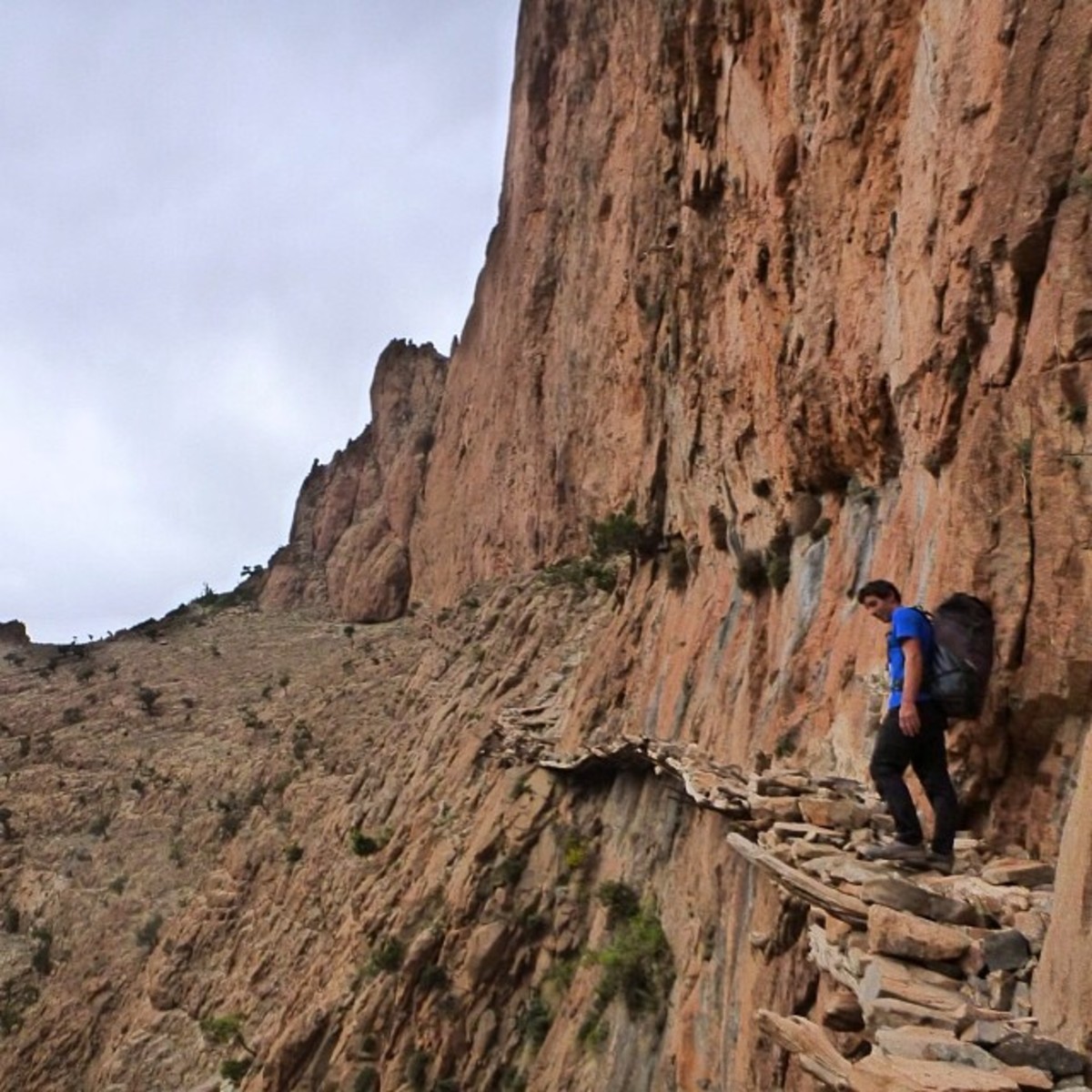 World's most dangerous hiking trails: Taghia, Morocco. Famed solo climber Alex Honnold braves tenuous trail.