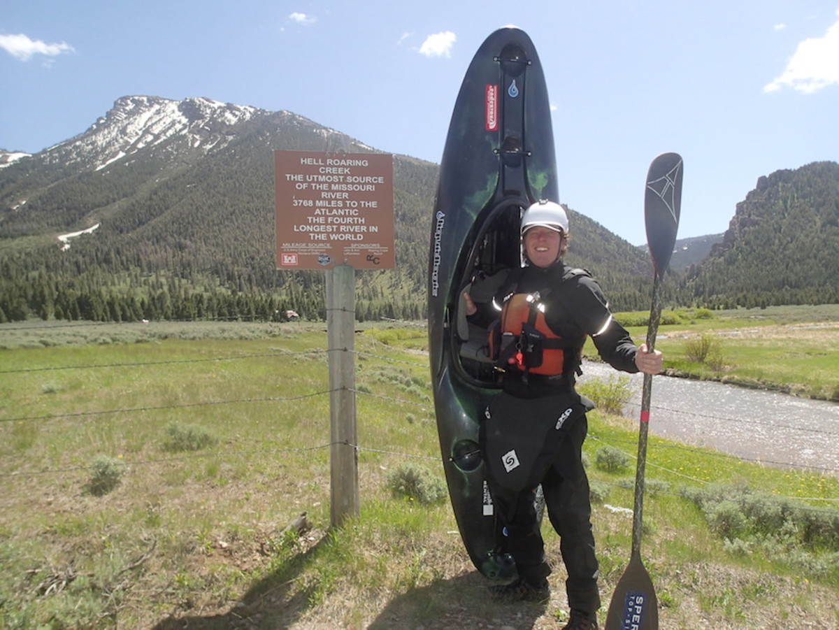 Gamache just after completing what he believed to be the first known descent of Hell Roaring Creek. Photo by Amanda Buzick