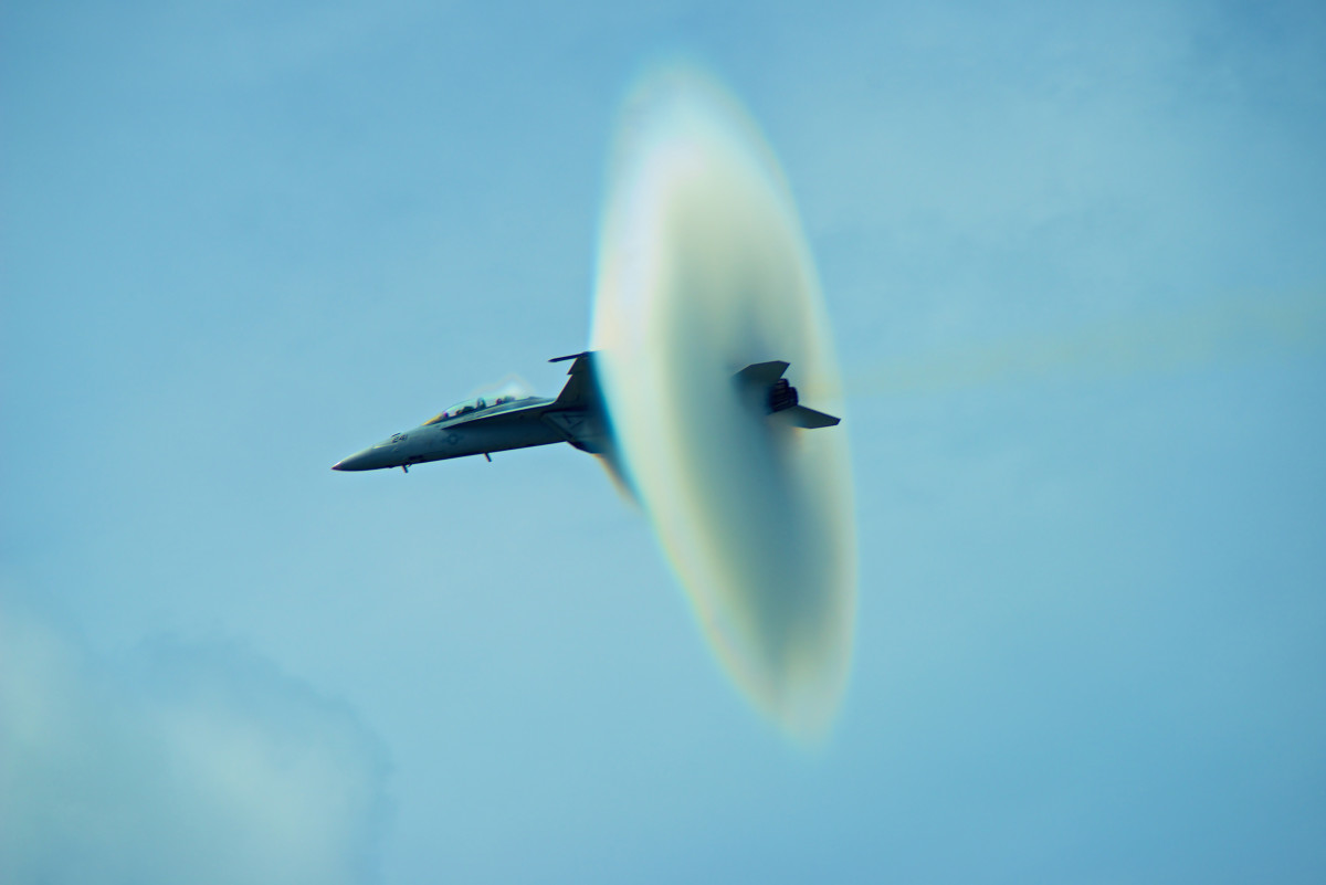 Jet breaking sound barrier
