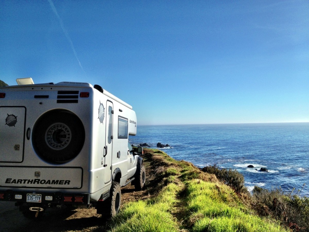 california coast and camper van