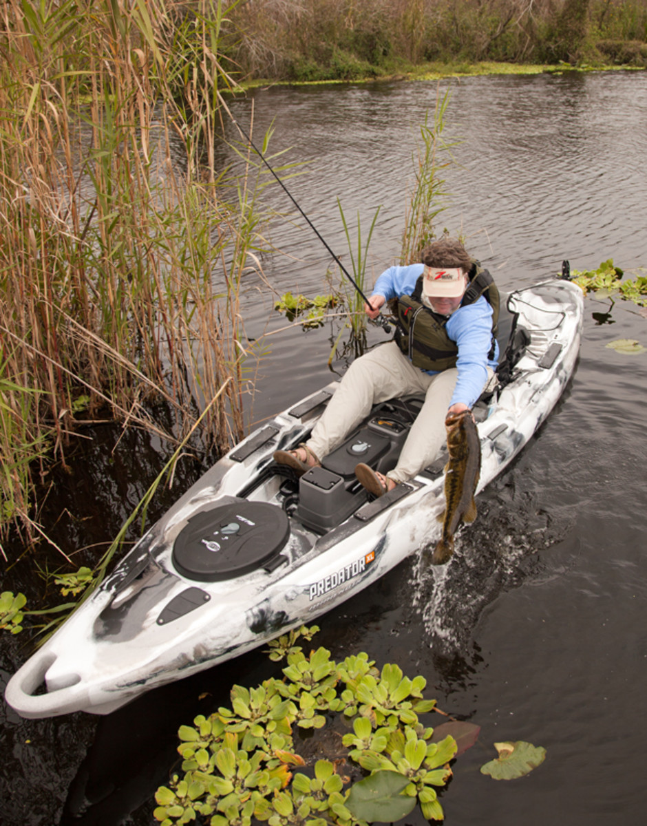 The Old Town Predator XL is one fishy machine, powered up with a 45-pound thrust electric motor. Paul Lebowitz photo.