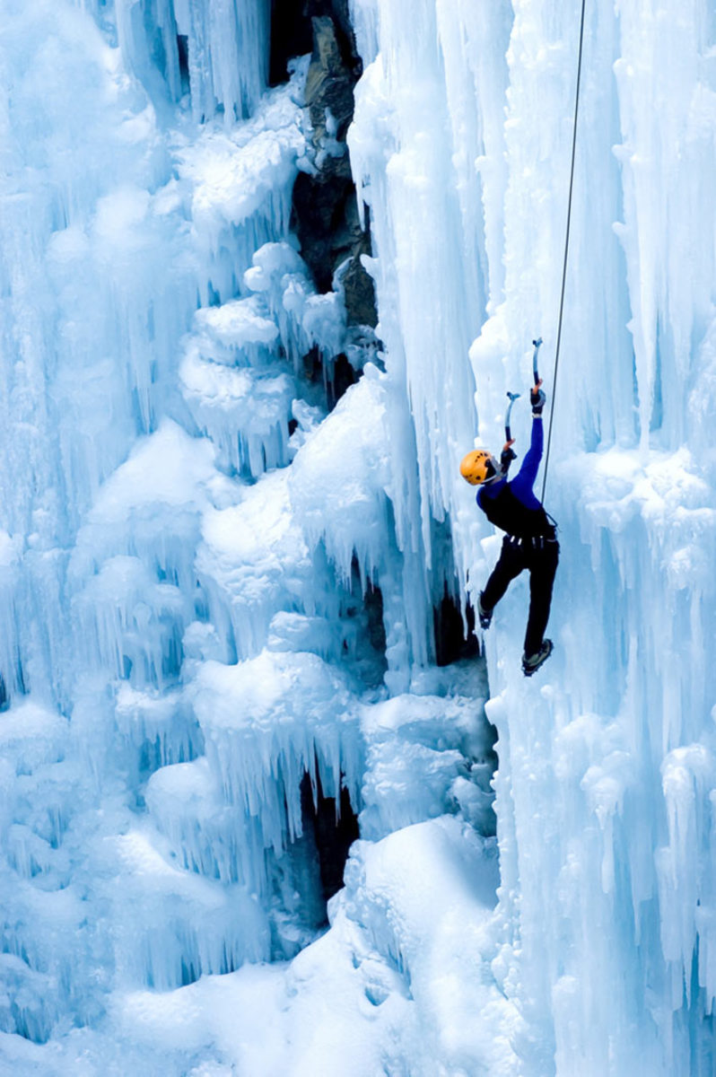 If cold weather is your calling, heed it by heading to Ouray Ice Park for some shoulder season ice climbing; Photo courtesy of Shutterstock.com