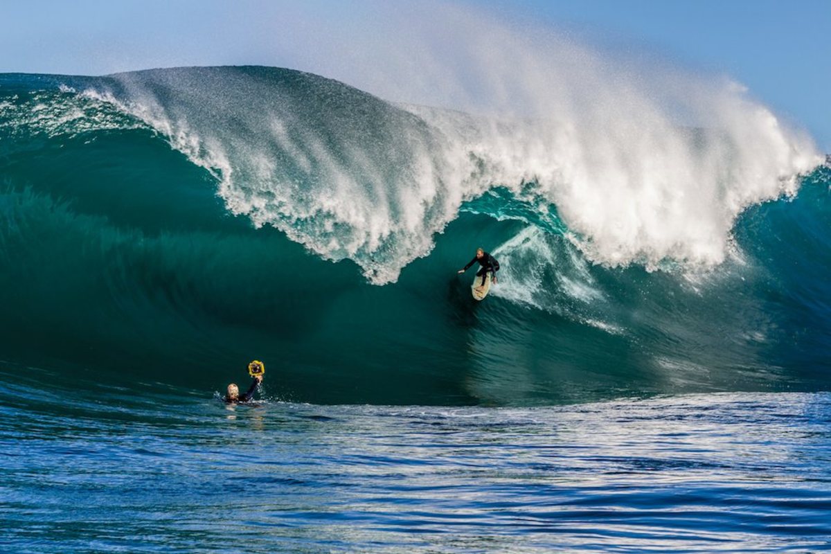 Russ in a (slightly) safer place. Photo by Chris White