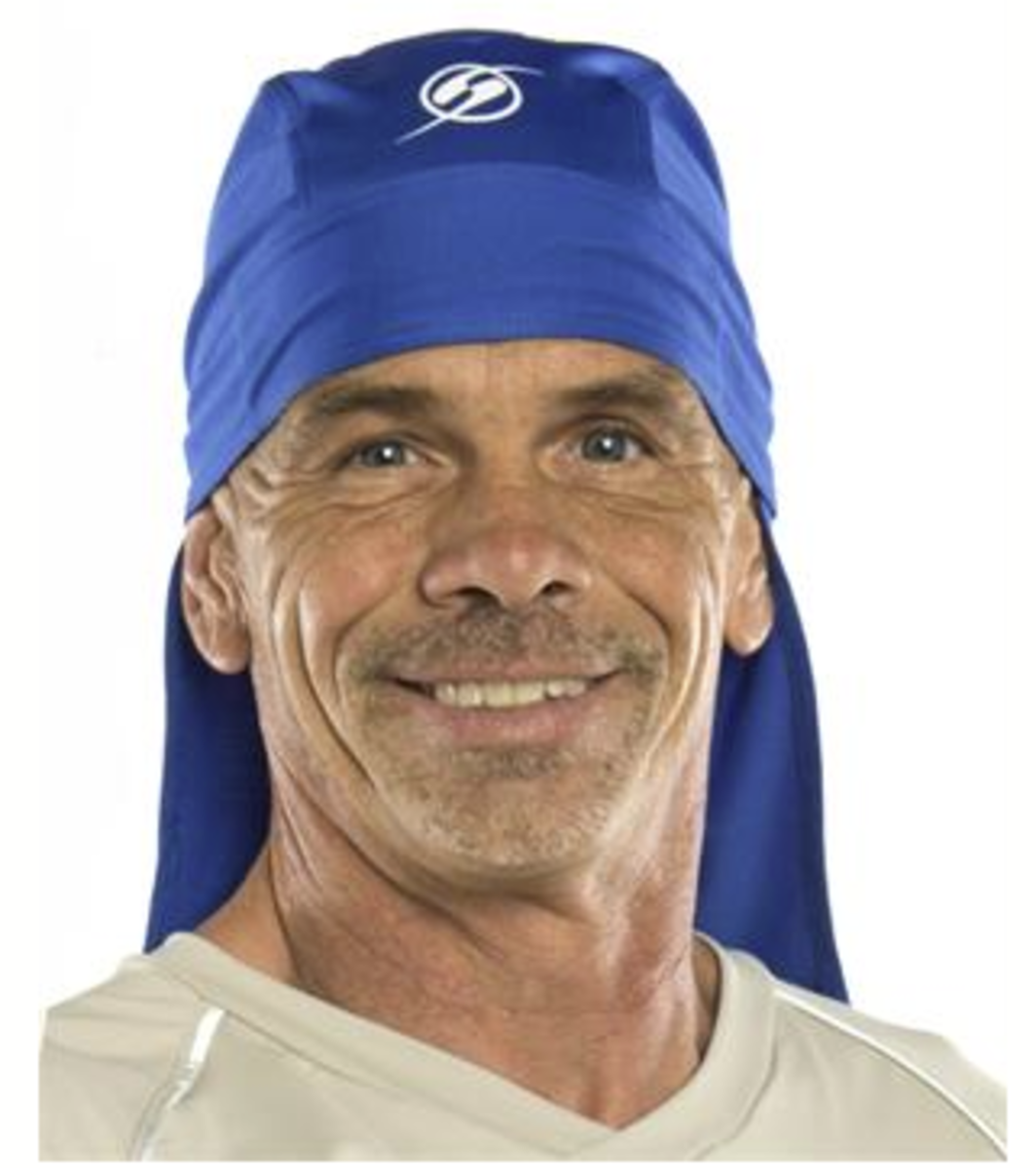Sun Protection Zone frontman Tom Jones flaunts the HeadSkinz Action Wrap, an ideal garment the follicle-free cranium. 