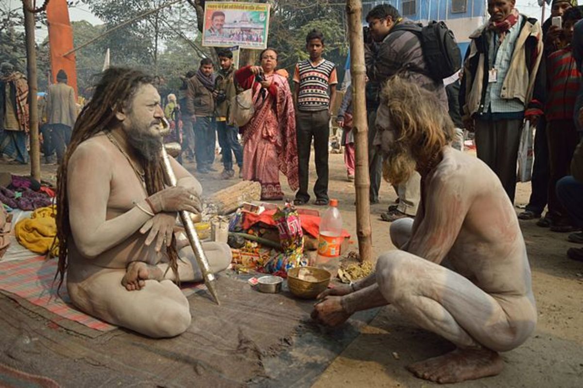 Naga sadhus in India.