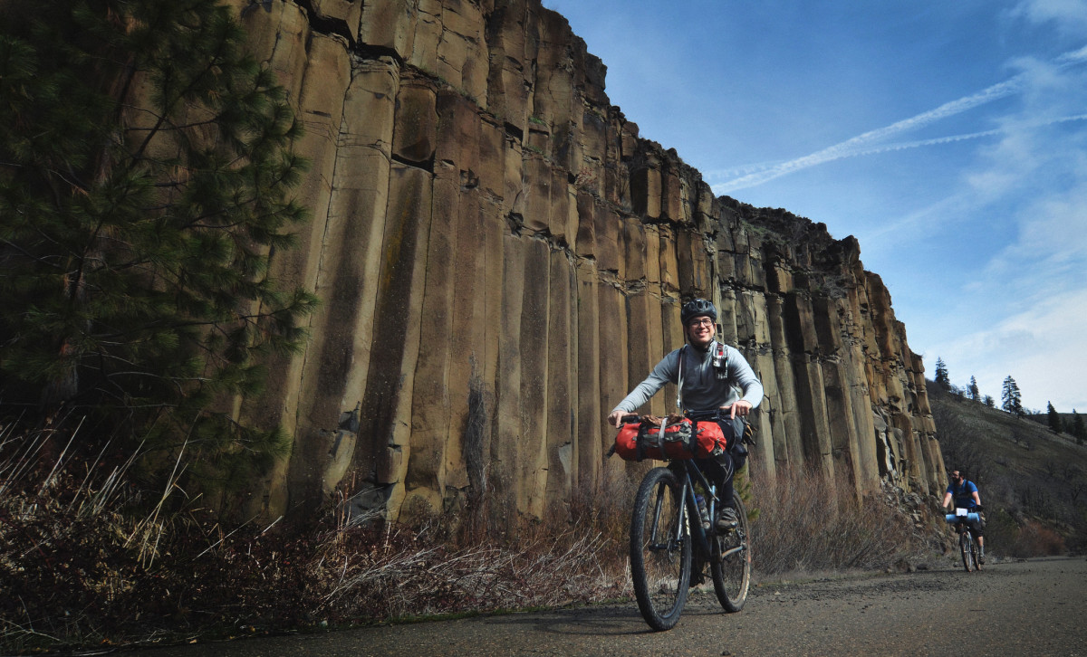Two bikes, lots o' basalt.