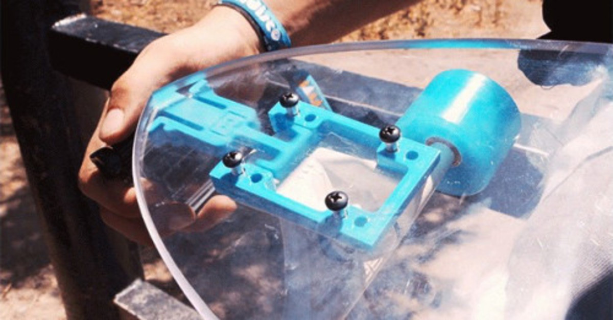 A shot of the Jelly Skateboard from above.