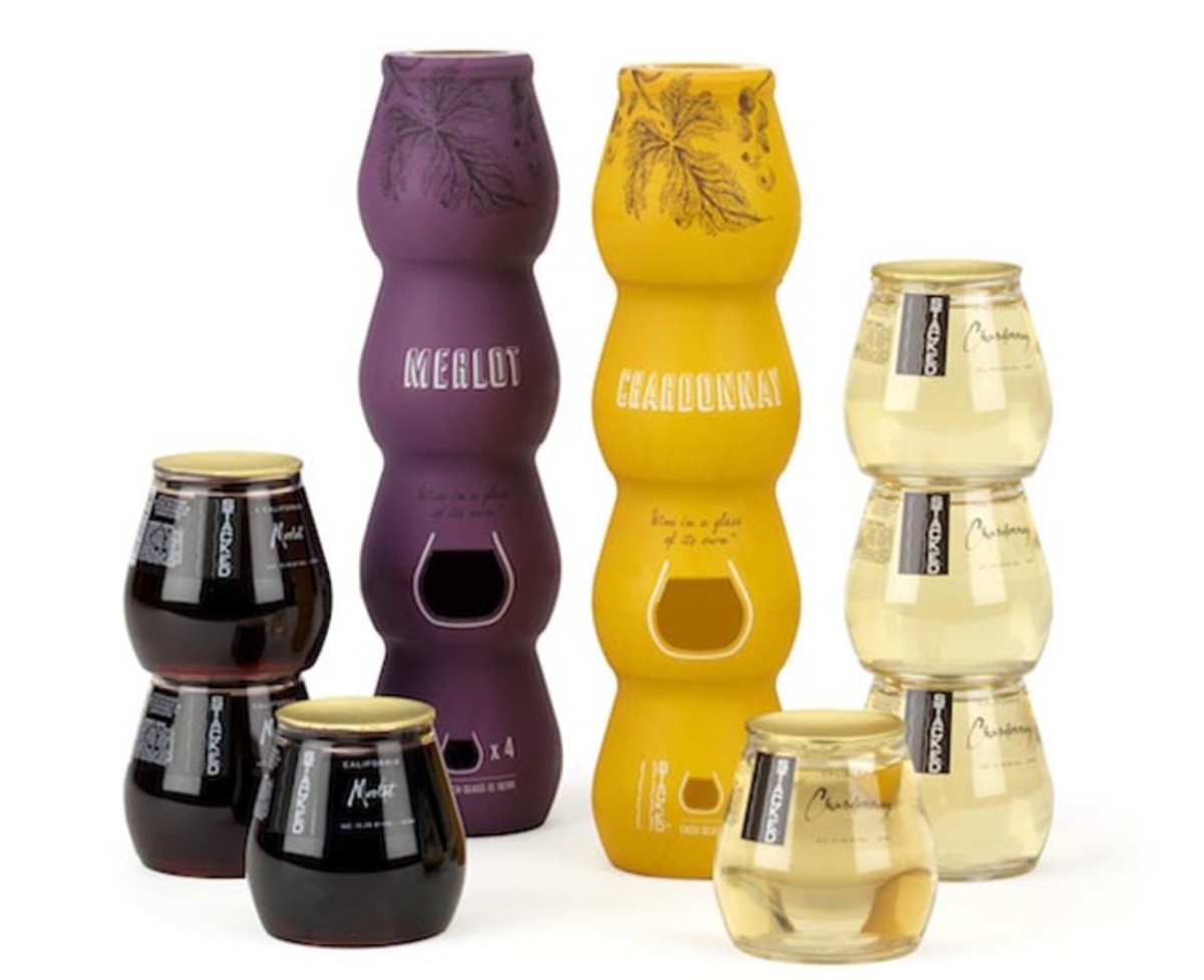 Stack Wines let's you pack one, two or all four cups of vino. Photo: Courtesy of Stack Wines.